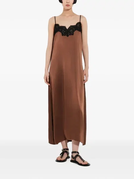 Rochie maxi Co din dantelă cu bretele maro