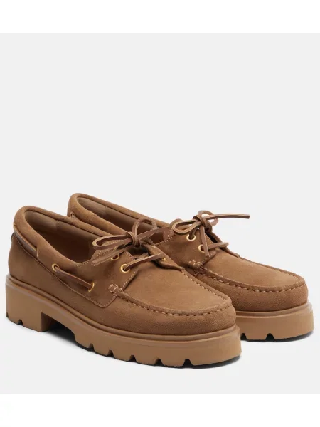 Pantofi loafer Gianvito Rossi din piele de căprioară maro