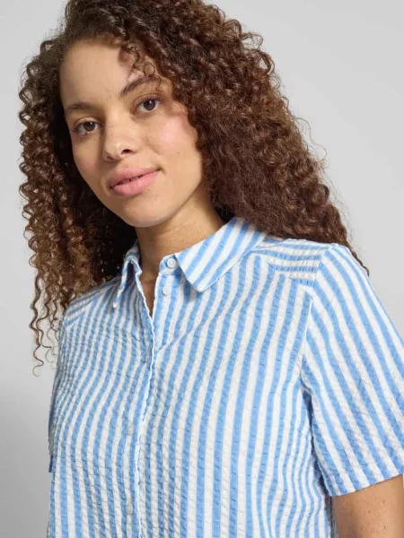 Bluzka koszulowa o kroju regular fit z czystej bawełny model TINNA' Pieces