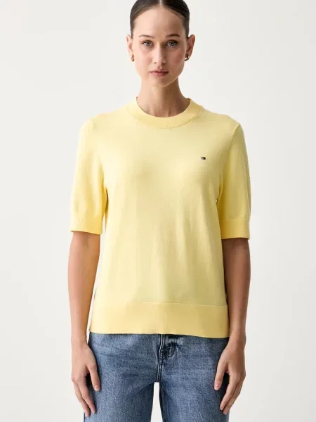 Tommy Hilfiger tricou tricotat pentru femei cu galben