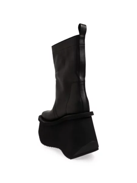 Cizme scurte Rick Owens cu platformă negru