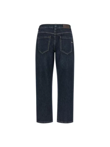 Jeansy straight leg Brunello Cucinelli niebieskie