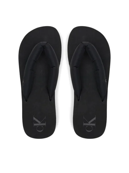 Джапанки Calvin Klein Jeans BEACH SANDAL FLATFORM TTXR SATIN с платформа черно