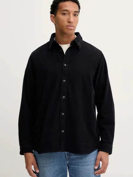 Srajca iz rebrastega žameta Diesel S-SIMPLY-AJFQ mornarsko modra