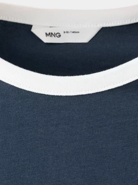 Wzorzysty t-shirt Dzieci lata MANGO KIDS granatowy