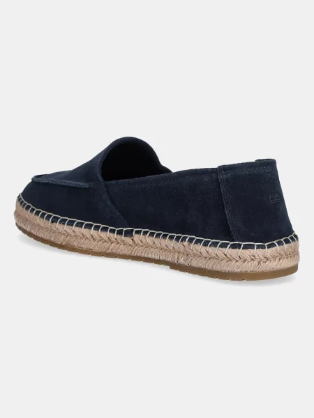 Semišové espadrilky Tommy Hilfiger HILFIGER FLEX ESPA SUEDE LOAFER tmavomodrá