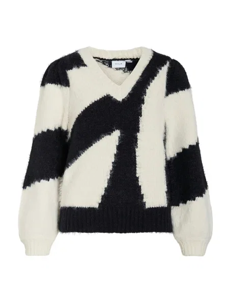 VILA Pulover VIKUNNUO bej negru