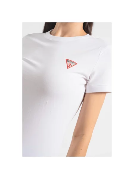 T-shirt GUESS Ss Cn Mini Triangle White M biała