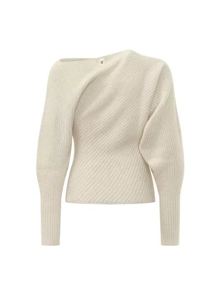 Sweter Alberta Ferretti z długim rękawem beżowy