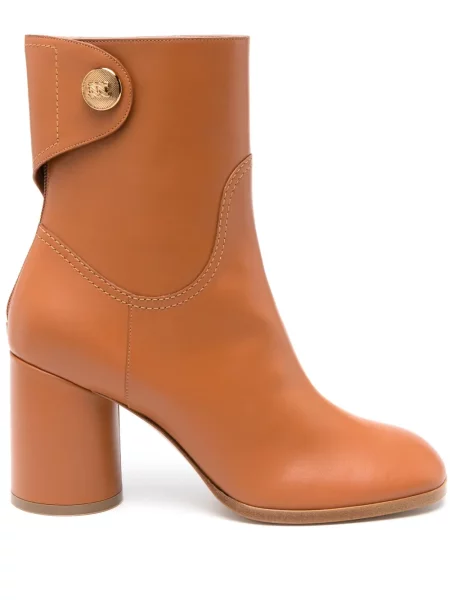 Botine Casadei din piele maro