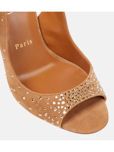 Semišové sandále Christian Louboutin béžová