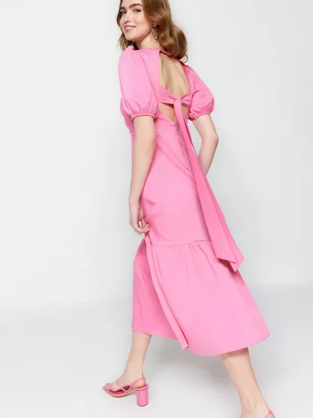 Rochie midi Trendyol țesută roz