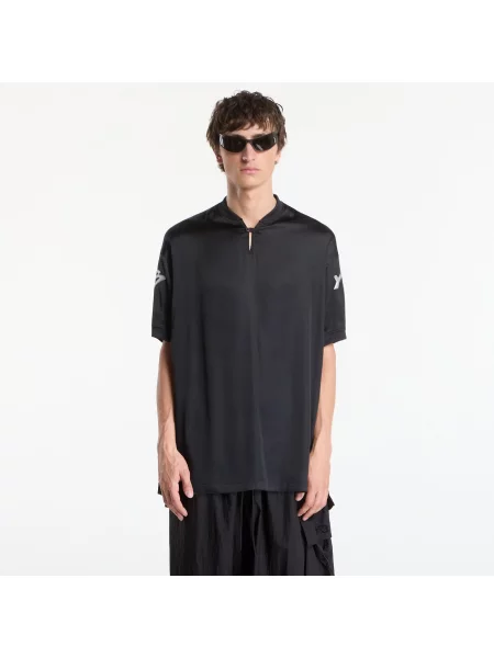 Tricou Y-3 din satin cu autograf negru