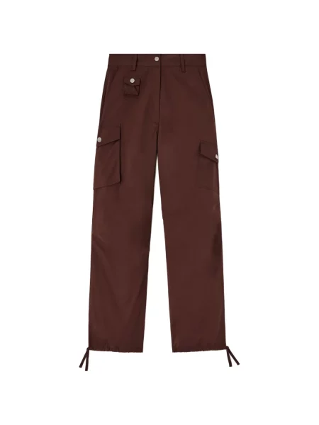 Pantaloni cargo Ganni cu cordon maro