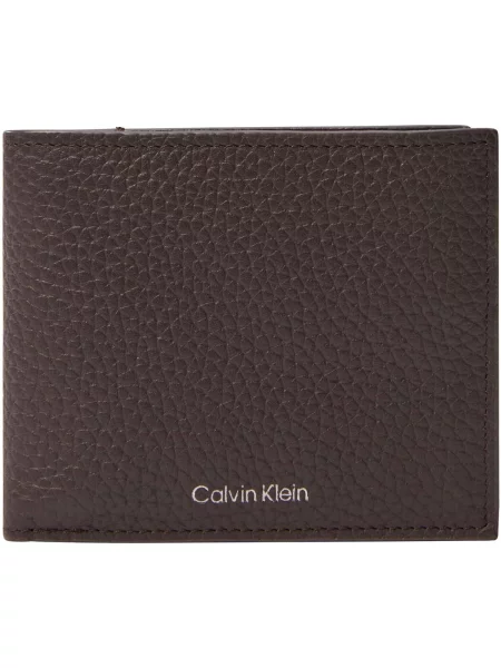 Kožená peňaženka Calvin Klein hnedá