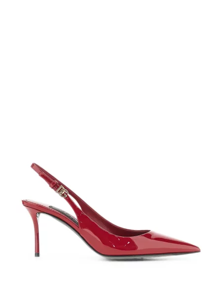 Pantofi cu toc Dolce & Gabbana slingback cu autograf roșu