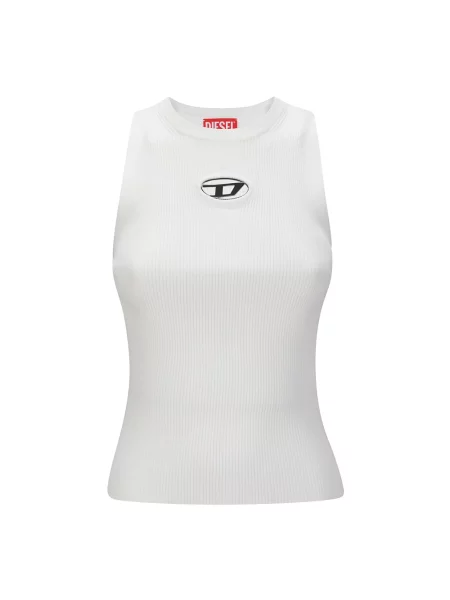 Top Diesel elegancki żakardowy na ramiączkach biały