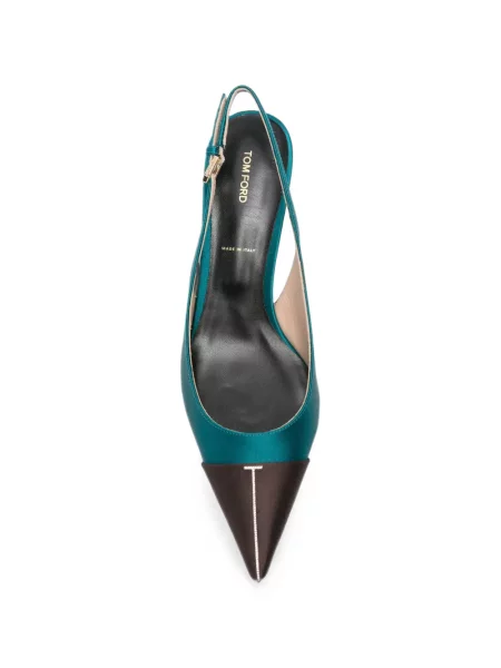 Pantofi cu toc Tom Ford slingback verde
