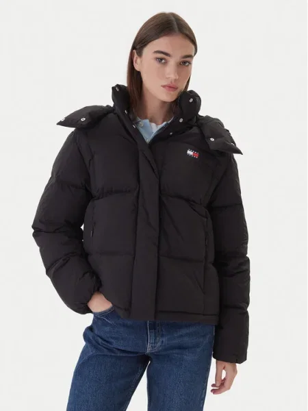 Пухено яке Tommy Jeans зимен модел черно