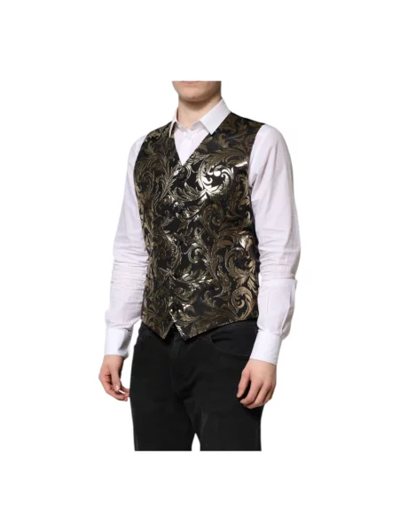 Kamizelka garniturowa Dolce And Gabbana biznesowa czarna