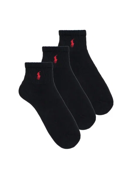 3 pár hosszú szárú férfi zokni Polo Ralph Lauren Black fekete
