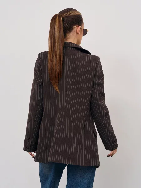 Піджак ISSA Plus темно-коричневий комбінований верх коричневий