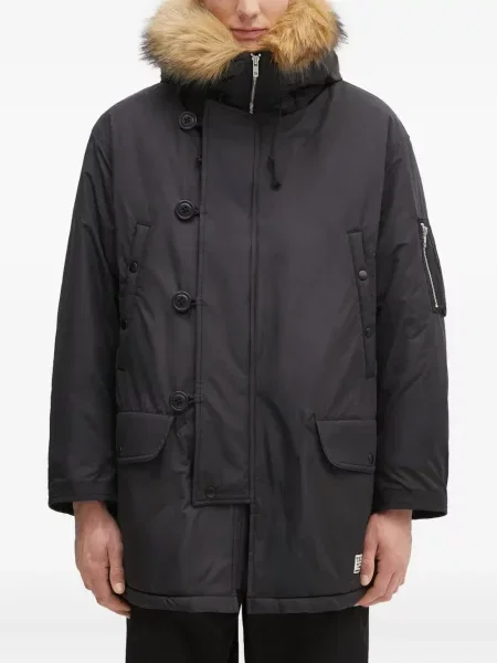 Umělá kožešina parka Wacko Maria s kapucí černá