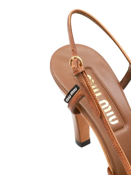 Sandale Miu Miu din piele maro