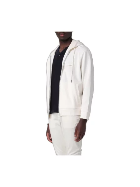 Bluza rozpinana Armani Exchange z logo beżowa