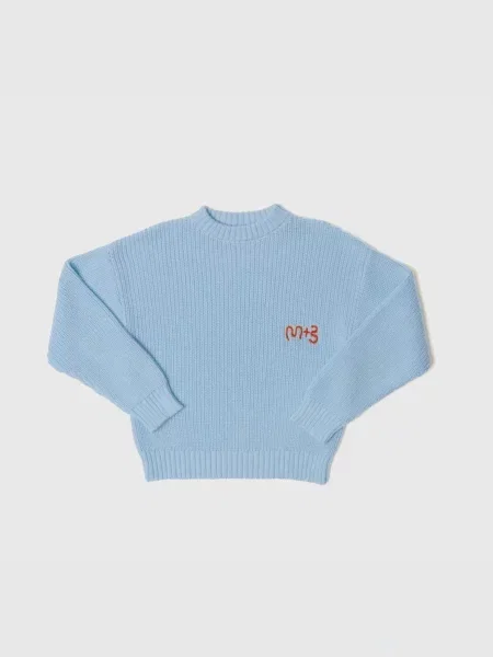 Maru + Bo Pulóver EMBROIDERED LOGO SWEATER' kék