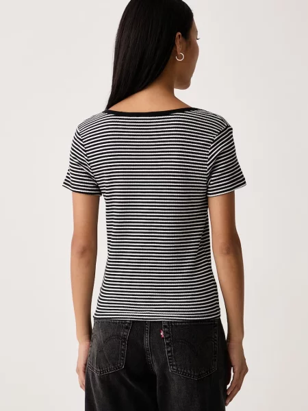 Levi's T-shirt z AUSTEN BUTTON THROUGH SS czarna