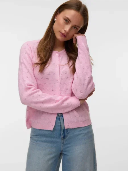 VERO MODA Geacă tricotată VMDOFFY' roz