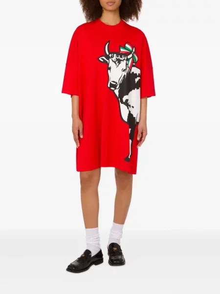 Rochie Moschino cu imagine de costum roșu