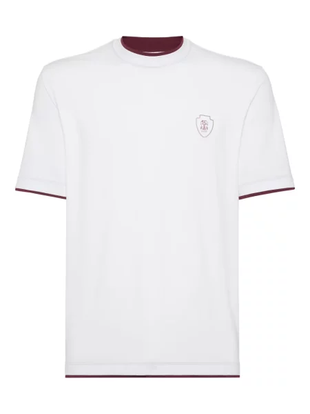 Tričko Brunello Cucinelli s kulatým výstřihem bílé