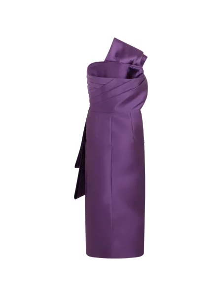Rochie midi Alberta Ferretti asimetrică drapată violet