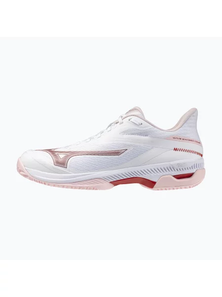 Кросівки тенісні Mizuno Wave Exceed Court CC W white/pinkesque/barbados cherr білі