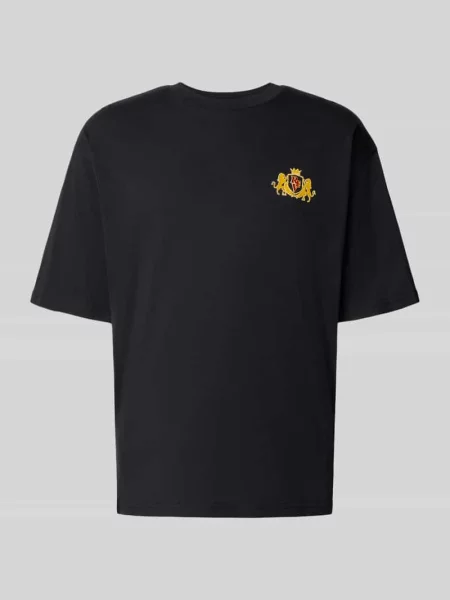T-shirt z naszywką z logo Review czarna