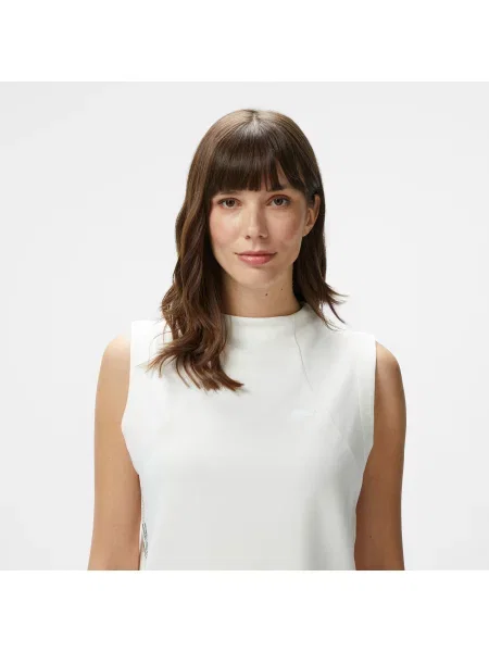 Lacoste T-Shirt Z Okrągłym Dekoltem Bez Rękawów Slim Fit biały