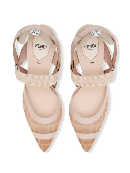 Pantofi cu toc Fendi slingback roz