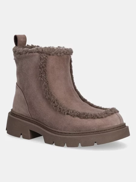 Semišové snehule Inuikii Biker Suede hnedá