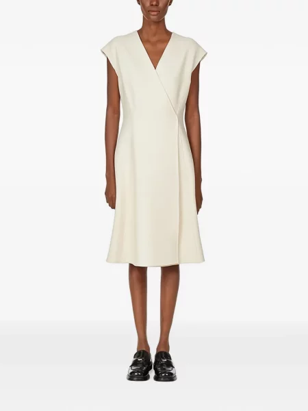 Rochie mini Ferragamo fără mâneci cu decolteu în V alb