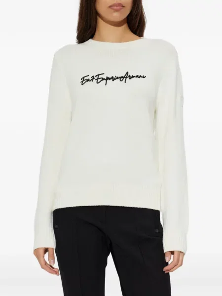 Pulover Ea7 Emporio Armani cu broderie alb