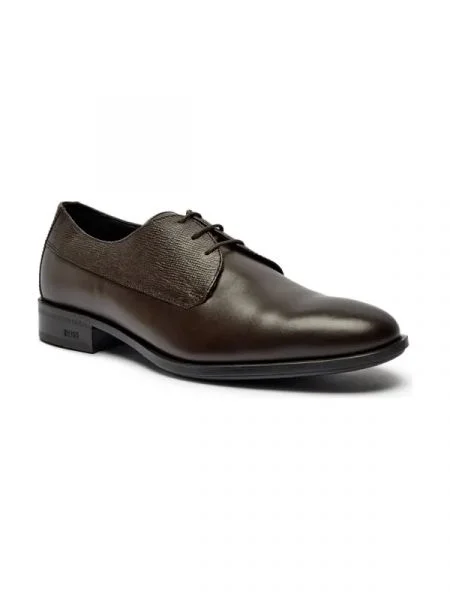 BOSS BLACK Bőr derby cipő Colby fekete