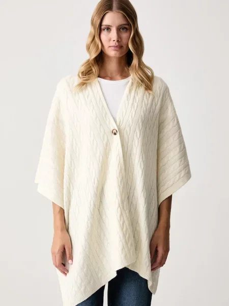 United Colors of Benetton poncho pentru femei cu lână bej