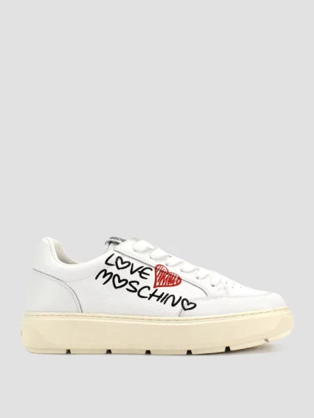 Шкіряні Кросівки повсякденні Moschino білий