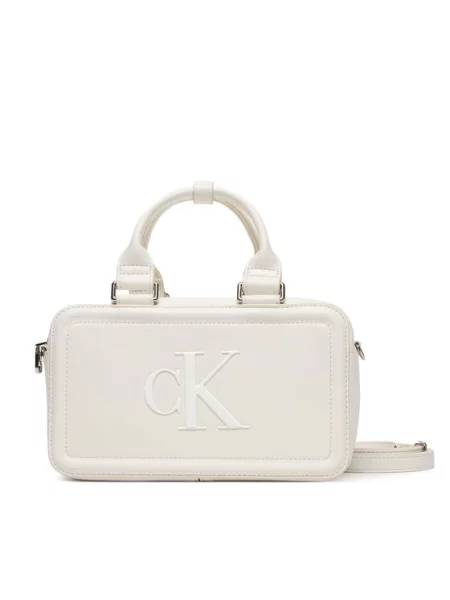 Calvin Klein Τσάντα Bold Ck Bauletto Crossbody λευκό