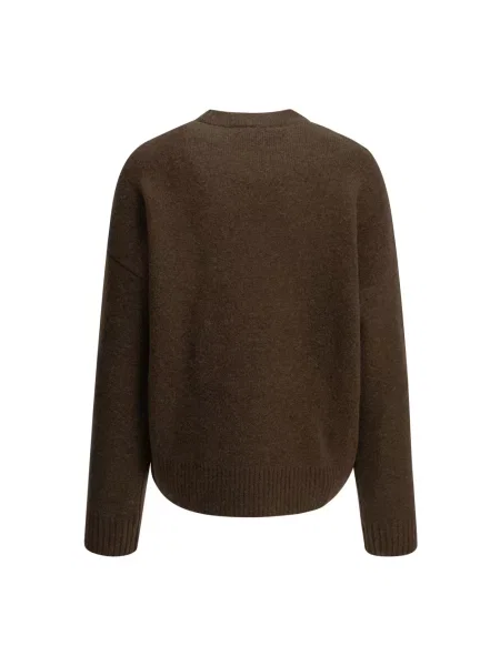 Sweter Ami Paris wełniany brązowy