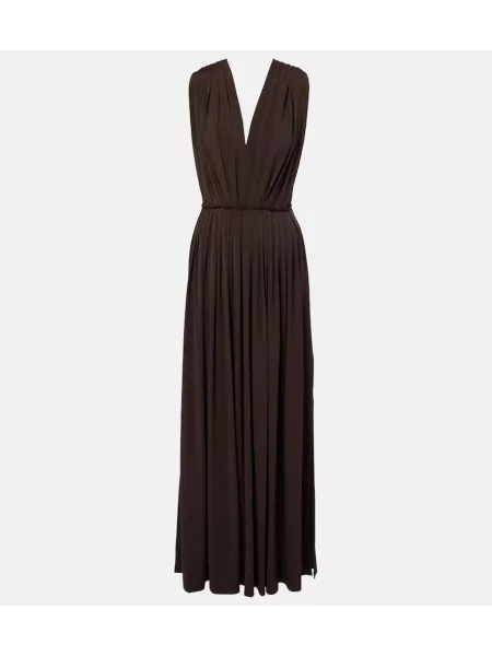 Rochie maxi Max Mara plisată de costum maro