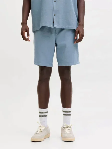 Повсякденні шорти JACK & JONES JAIDEN WAFFLE RESORT SHORT сіро-синій сині