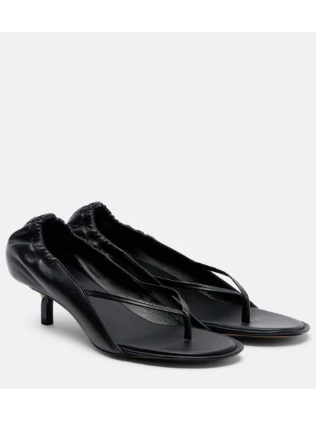 Chiloți tanga Jacquemus din piele negru